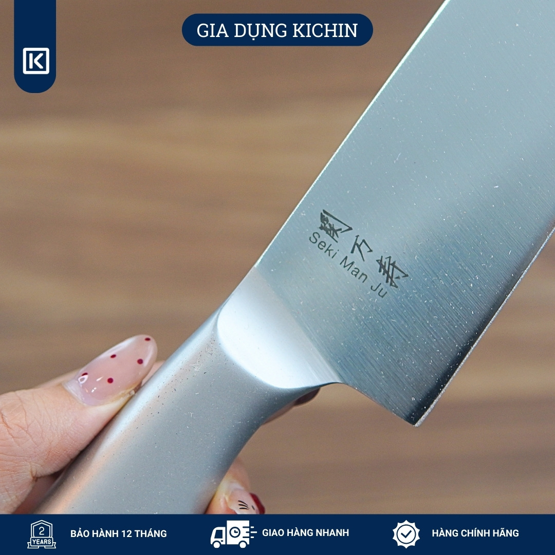 Bộ 3 dao Nhật cao cấp KAI Seki ManJu cán kim loại - Thái thịt cá - Thái đa năng - Gọt hoa quả MANJUHK-SET3