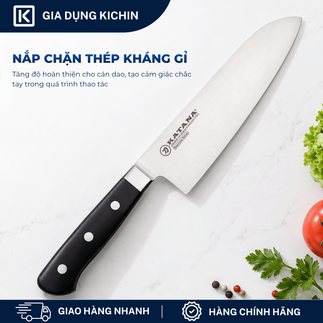 Dao bếp thái đa năng KATANA Essential Santoku - KATA201 (165mm)