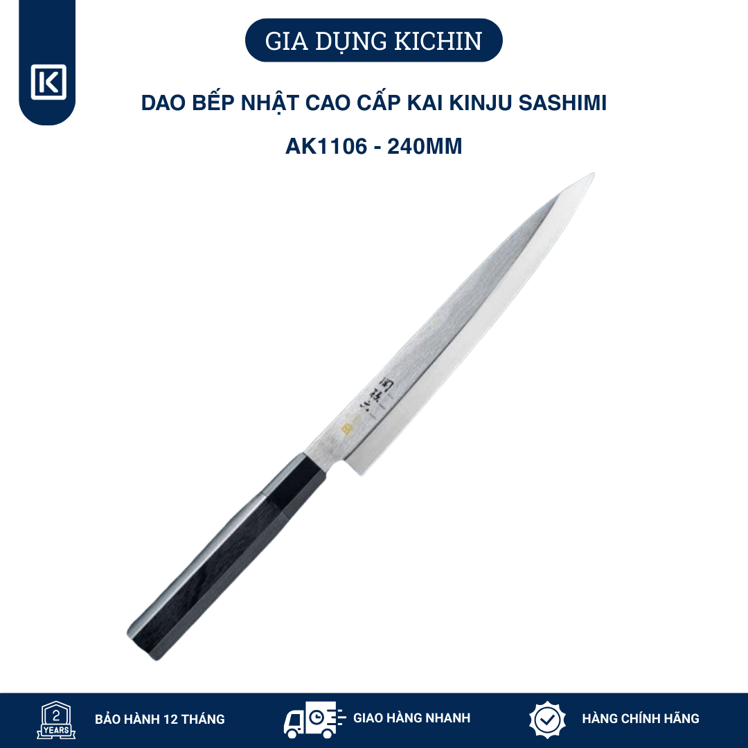 Dao bếp Nhật cao cấp KAI Kinju Sashimi - Dao thái Sashimi AK1106 (240mm)