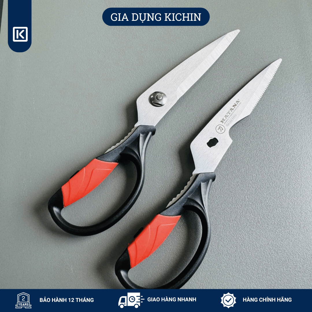 Combo kéo nhà bếp cắt gà và kéo cắt đa năng thương hiệu KATANA