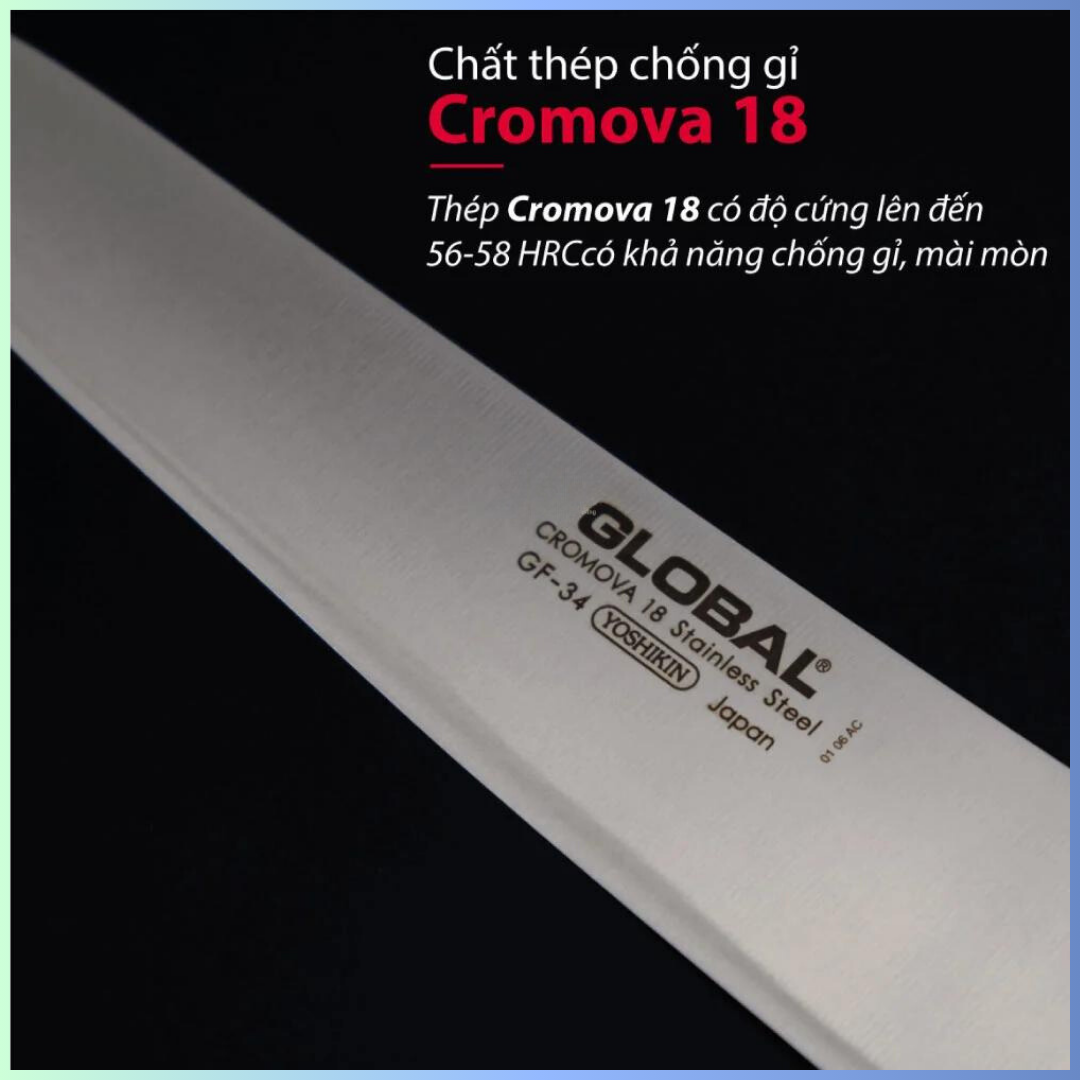Dao bếp Nhật cao cấp Global GF34 Chef - Dao thái thịt cá (270mm)