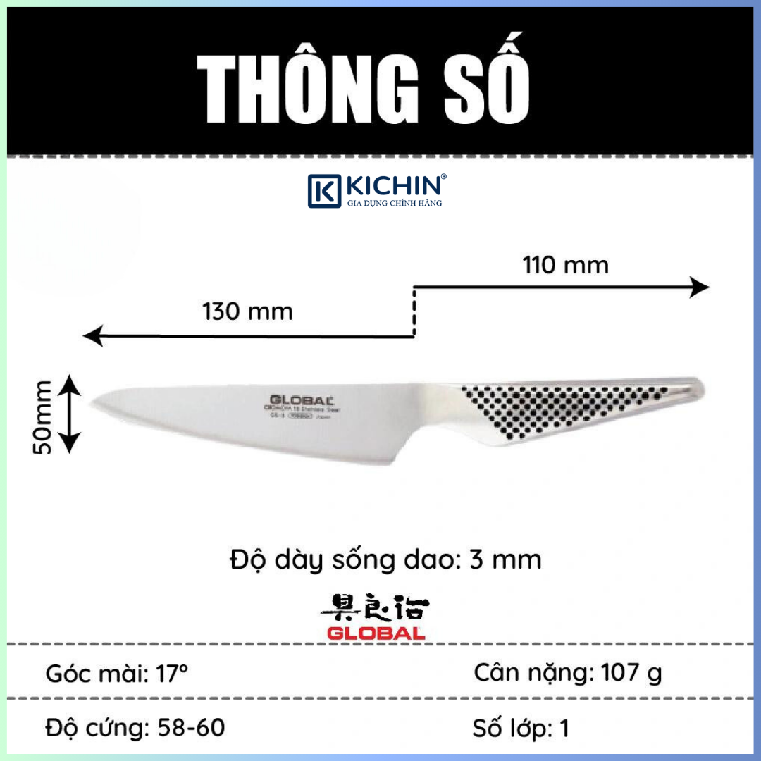 Dao bếp Nhật cao cấp Global GS3 Cook Knife - Dao gọt hoa quả (130mm)