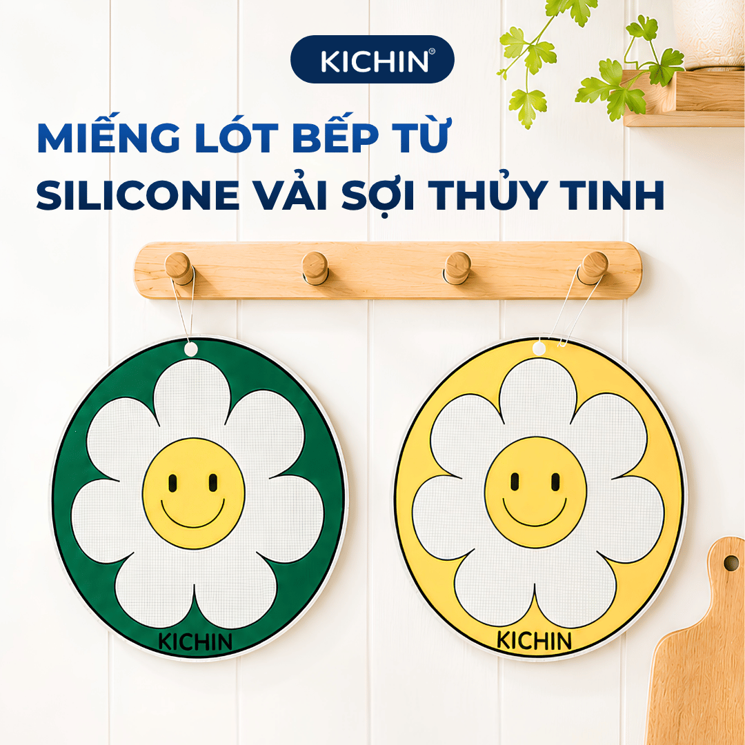 Miếng lót bếp từ Silicon vải sợi thủy tinh cao cấp dày 0.7mm cảm ứng từ, chịu nhiệt cao, chống trầy xước