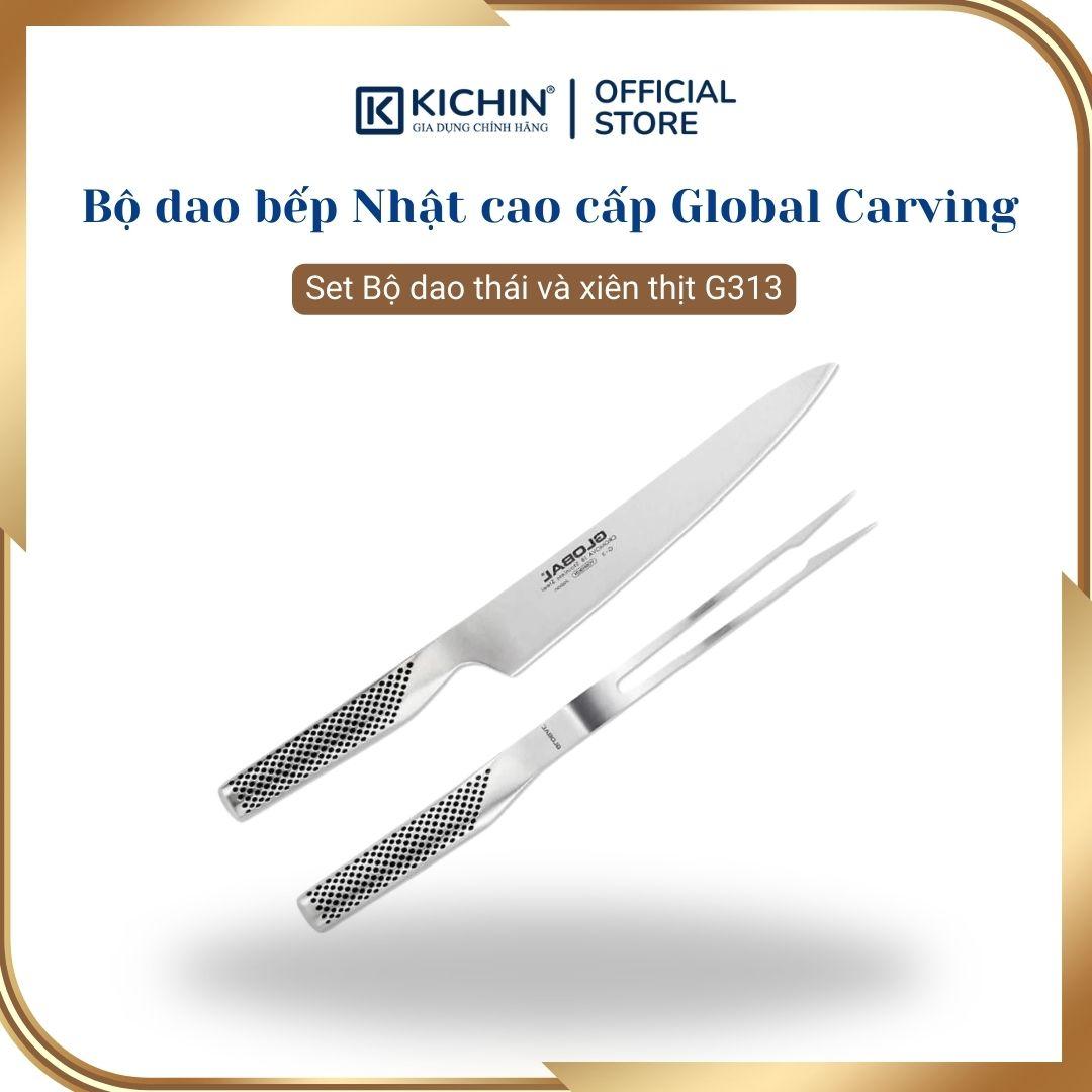 Bộ dao bếp Nhật cao cấp Global Carving Set Bộ dao thái và xiên thịt G313