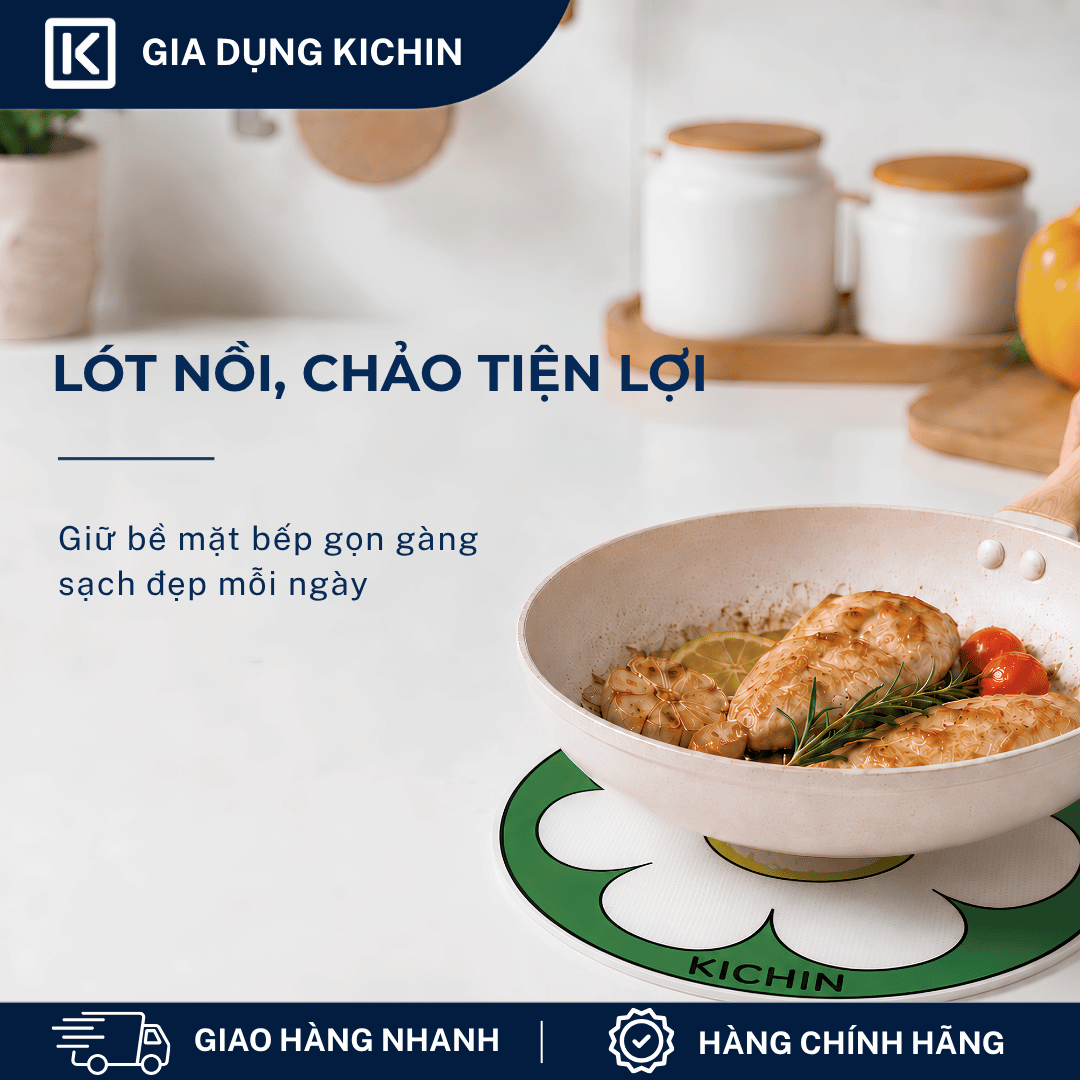 Miếng lót bếp từ Silicon vải sợi thủy tinh cao cấp dày 0.7mm cảm ứng từ, chịu nhiệt cao, chống trầy xước
