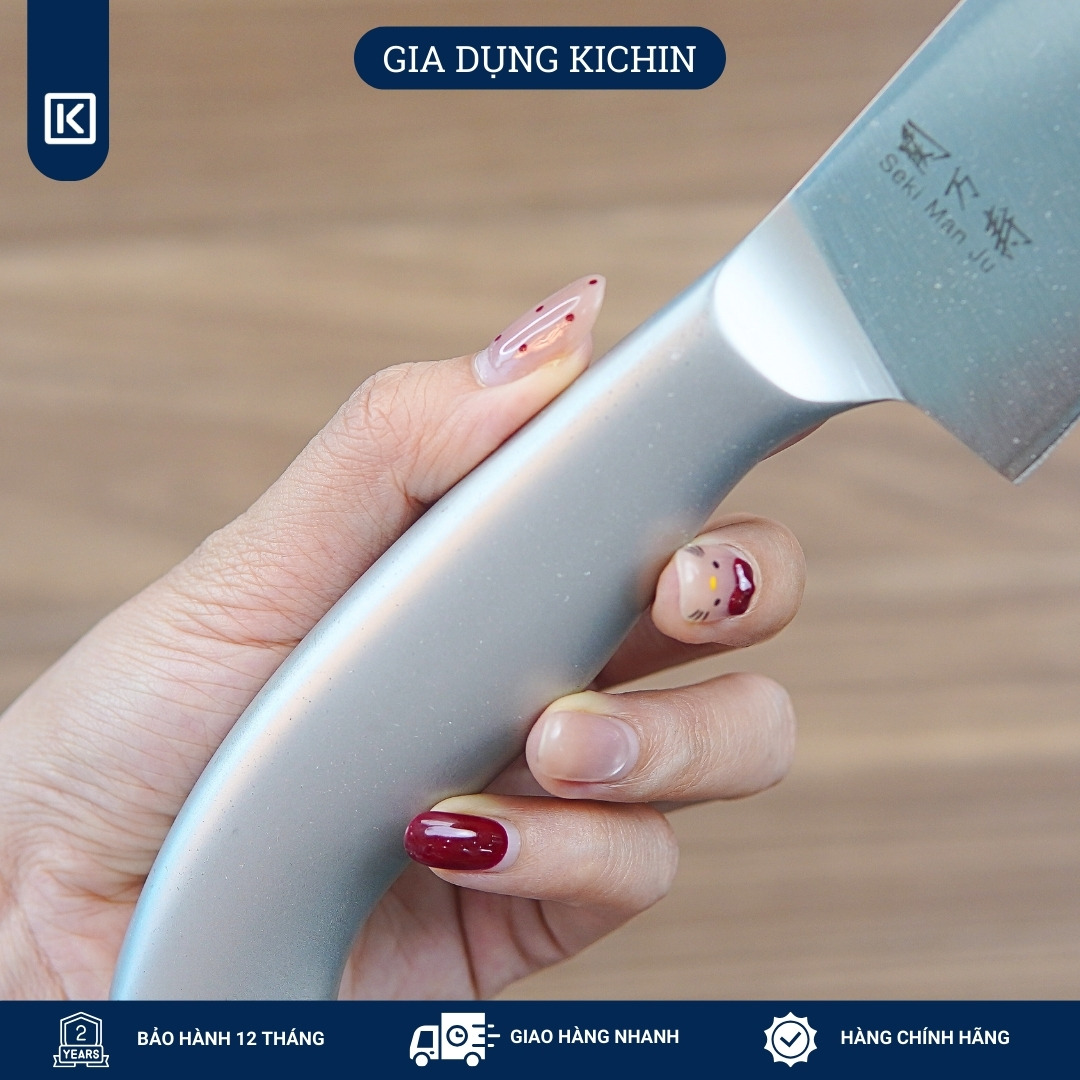 Bộ 3 dao Nhật cao cấp KAI Seki ManJu cán kim loại - Thái thịt cá - Thái đa năng - Gọt hoa quả MANJUHK-SET3