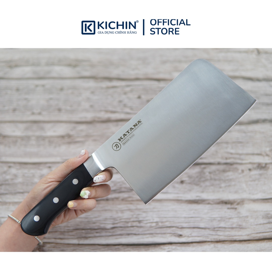 Bộ 3 chiếc dao bếp cao cấp thương hiệu KATANA Essential - Dao chặt - Dao thái - Dao gọt hoa quả - KATASET001