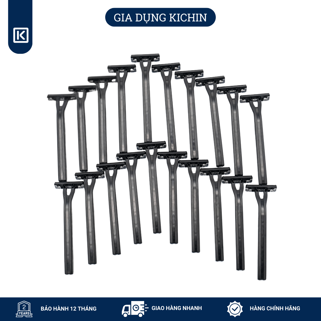 Dao cạo râu cao cấp Nhật LUF-20P bộ 20 chiếc (màu đen)