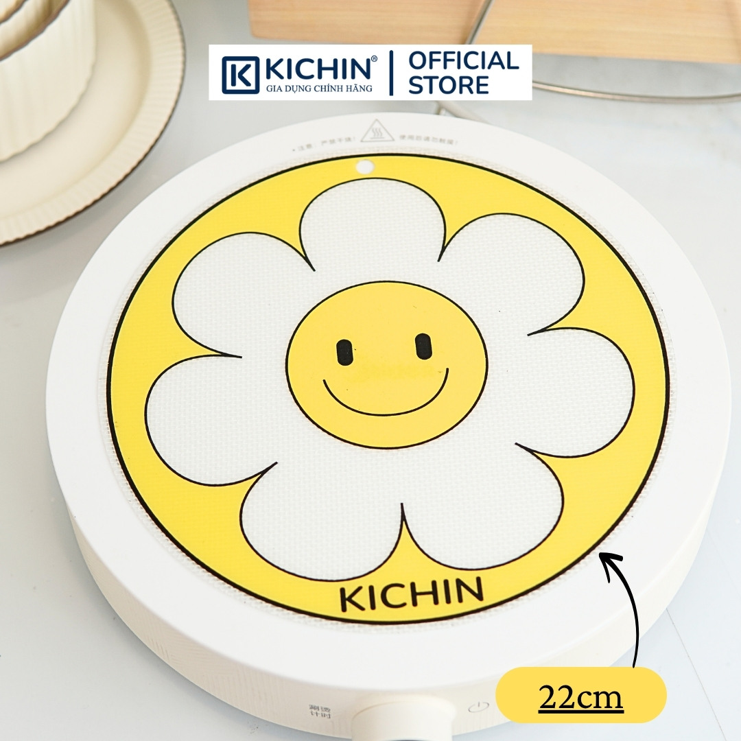 Miếng lót bếp từ Silicon vải sợi thủy tinh cao cấp dày 7mm cảm ứng từ, chịu nhiệt cao, chống trầy xước