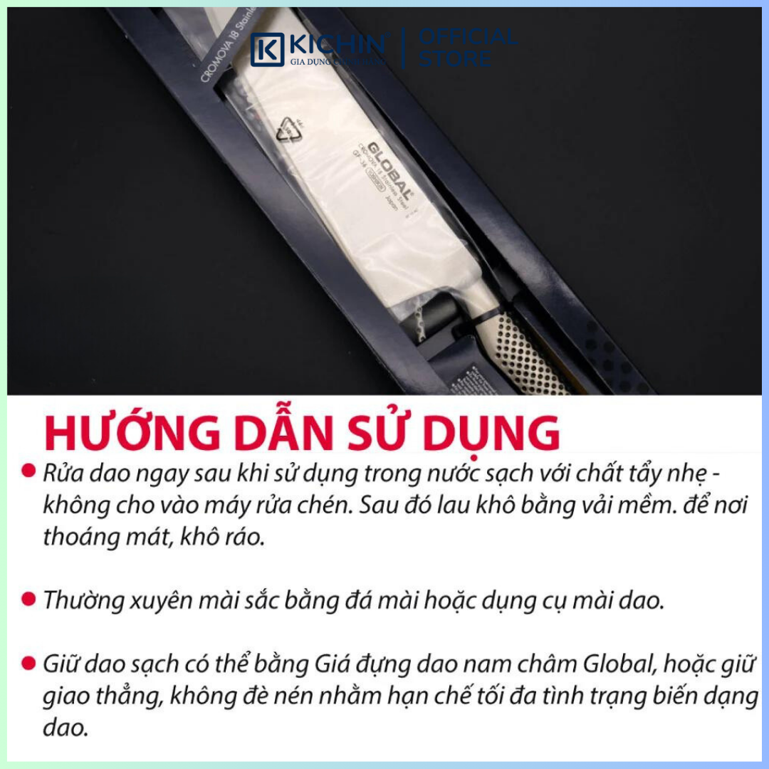 Dao bếp Nhật cao cấp Global GF36 Nakiri - Dao thái rau củ (200mm)