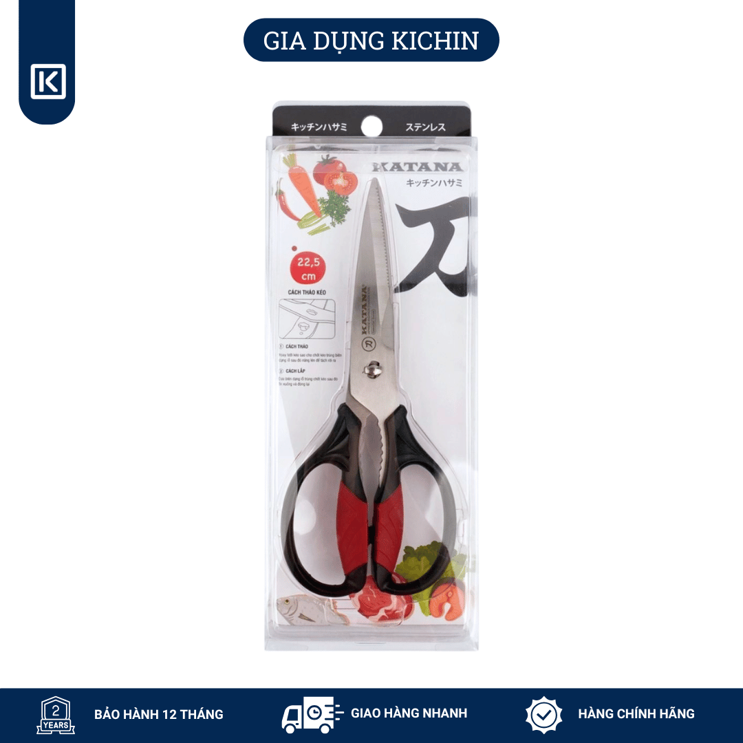 Combo kéo nhà bếp cắt gà và kéo cắt đa năng thương hiệu KATANA