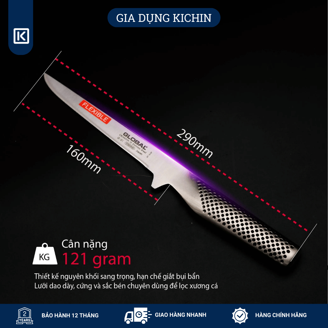 Dao bếp Nhật cao cấp Global G21 Boning Knife - Dao lọc xương (160mm)