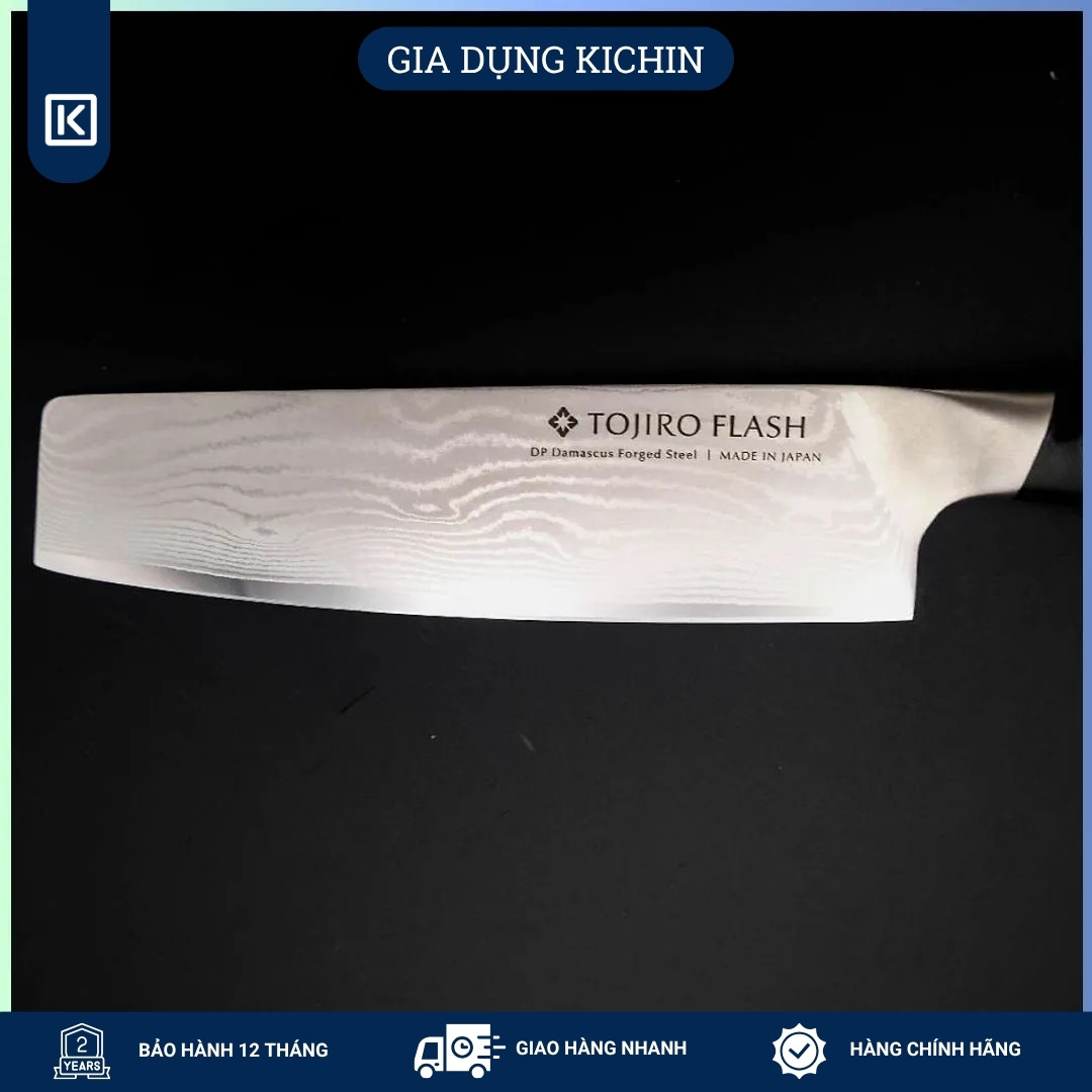 Dao thái rau củ cao cấp Tojiro Flash 63 lớp Damascus VG10 Nakiri FF-VE180 (180mm)