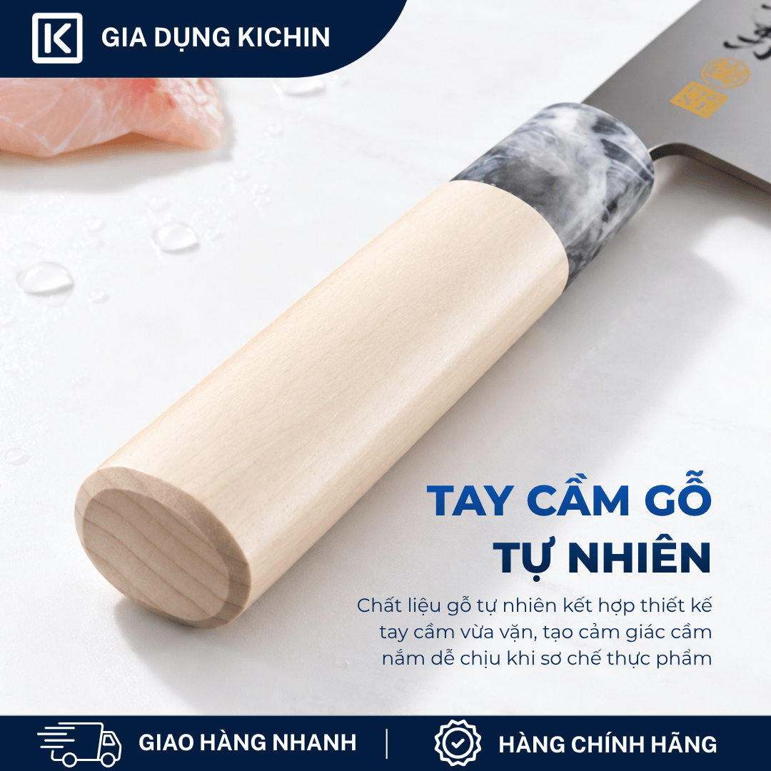 Dao bếp Nhật cao cấp KAI Ginju Deba - Dao thái lọc thịt cá AK5063 (165mm)