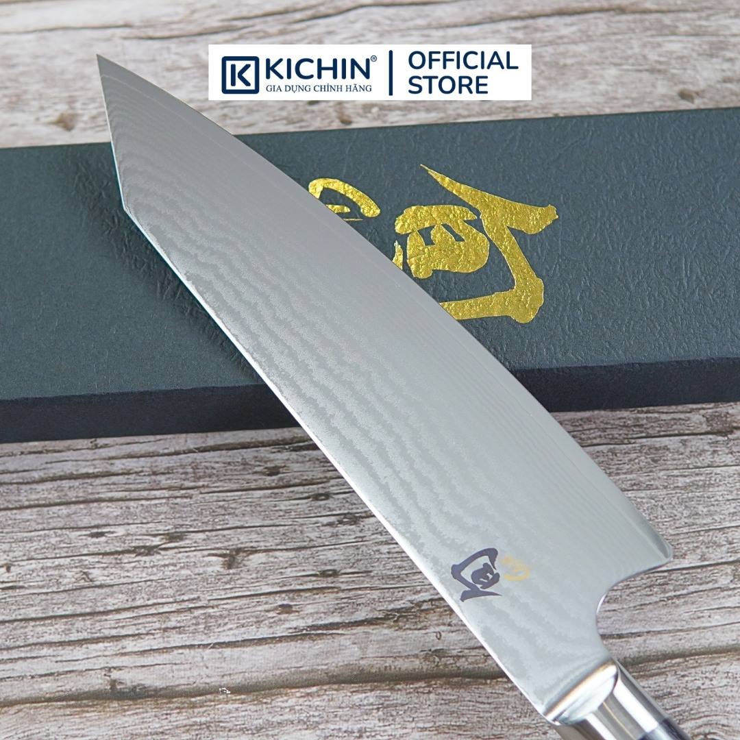 Dao thái thịt cá cao cấp KAI Nhật Bản - Shun Classic Kiritsuke thép VG-Max Damascus 69 lớp DM0771 (200mm)