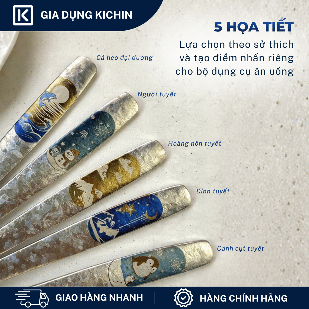 Thìa Titanium Nguyên Chất Cao Cấp KICHIN - Siêu Nhẹ, Hạn Chế Truyền Nhiệt, Bền, Chống Gỉ