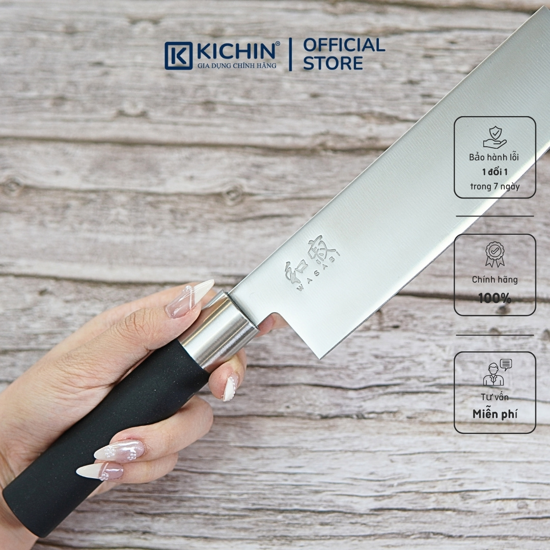 Dao thái rau củ Nhật Bản cao cấp KAI Wasabi Black Nakiri - 6716N (165mm)