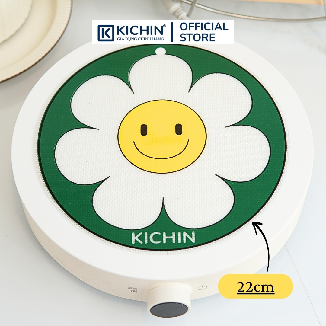 Miếng lót bếp từ Silicon vải sợi thủy tinh cao cấp dày 7mm cảm ứng từ, chịu nhiệt cao, chống trầy xước