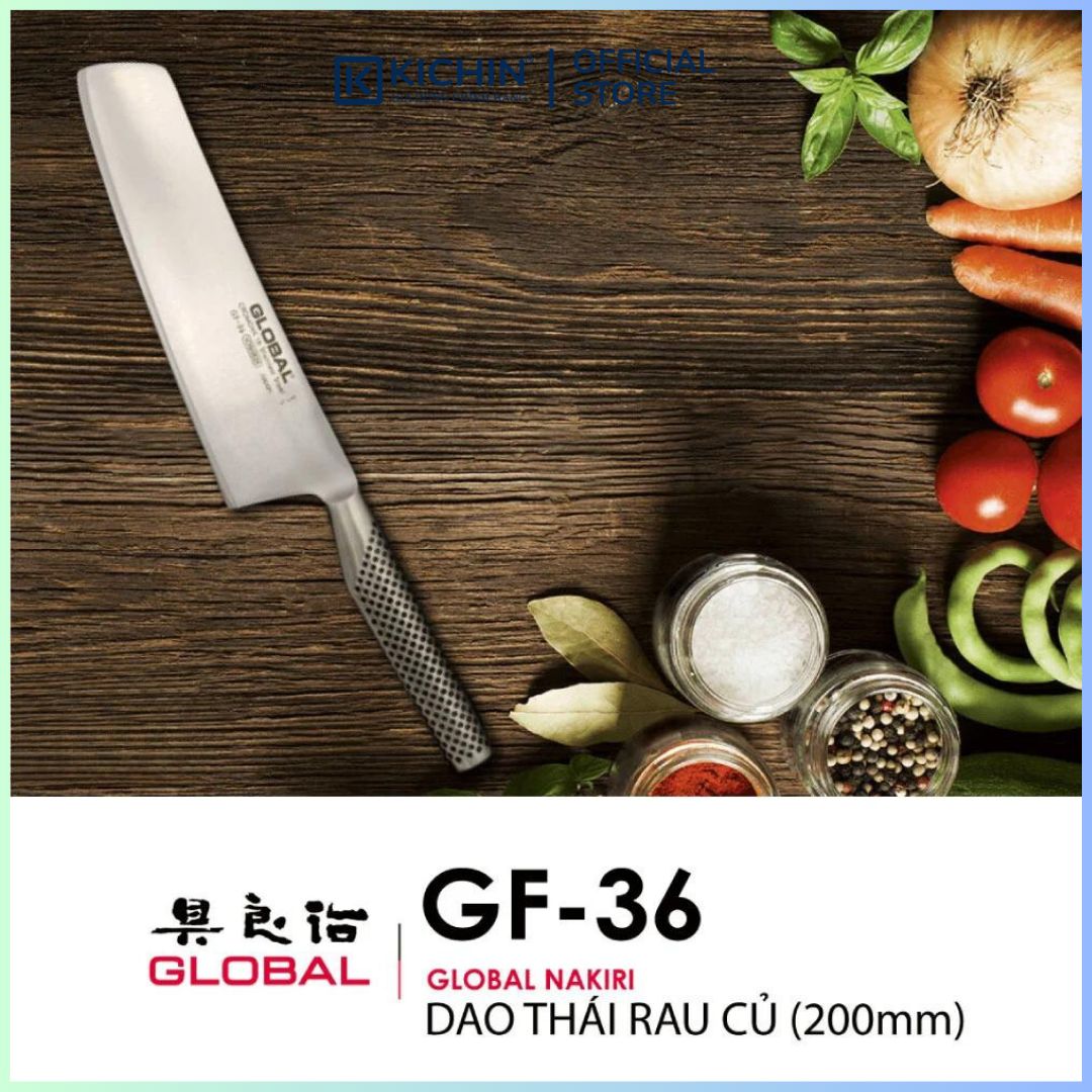 Dao bếp Nhật cao cấp Global GF36 Nakiri - Dao thái rau củ (200mm)
