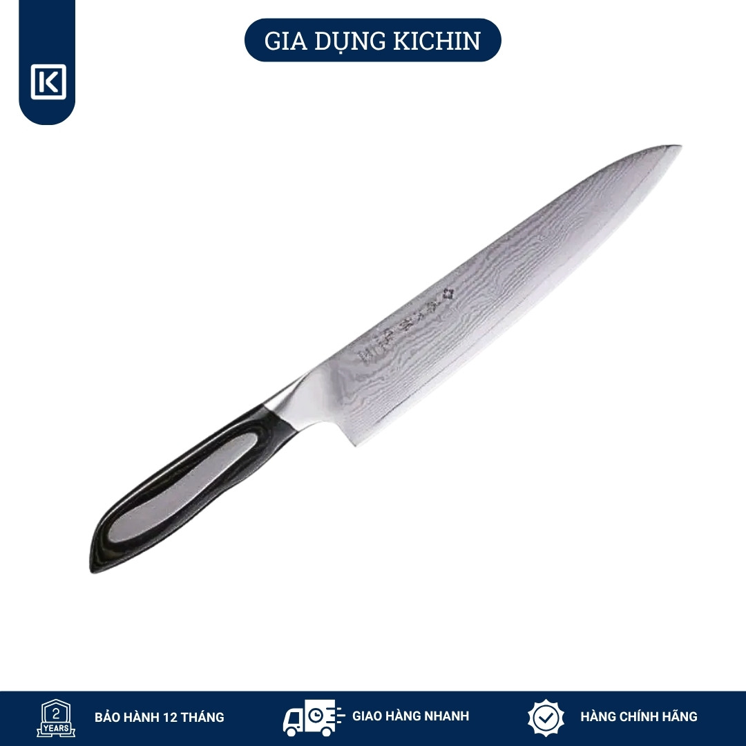 Dao bếp Nhật cao cấp Tojiro Flash Chef thép Damascus 63 lớp VG10 - Dao thái thịt cá 210mm FF-CH210