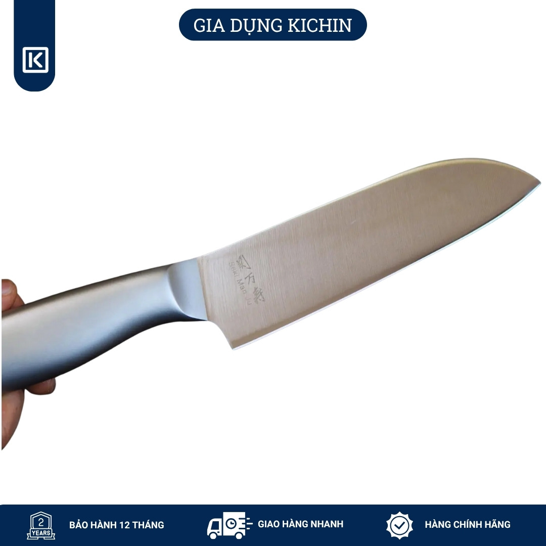 Dao thái đa năng Nhật cao cấp KAI Seki ManJu cán kim loại Small Santoku - 041BE0402 (145mm)