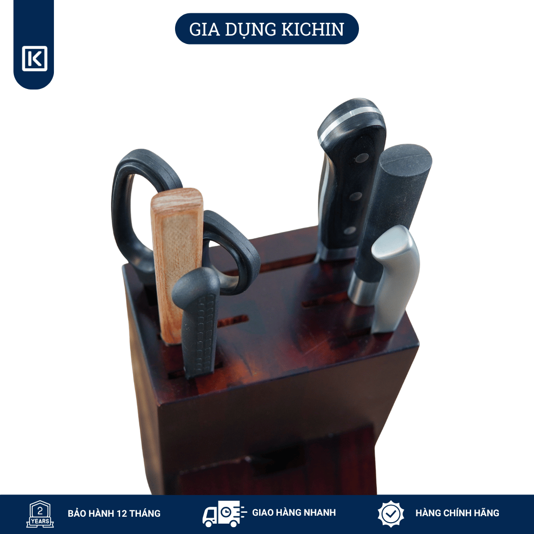 Hộp đựng dao bằng gỗ Teak thương hiệu KATANA màu nâu - DD01
