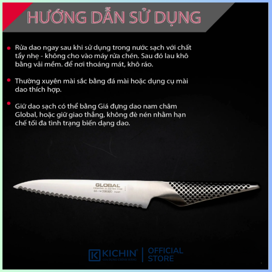 Dao bếp Nhật cao cấp Global GS14 Serated Utility - Dao đa năng (150mm)