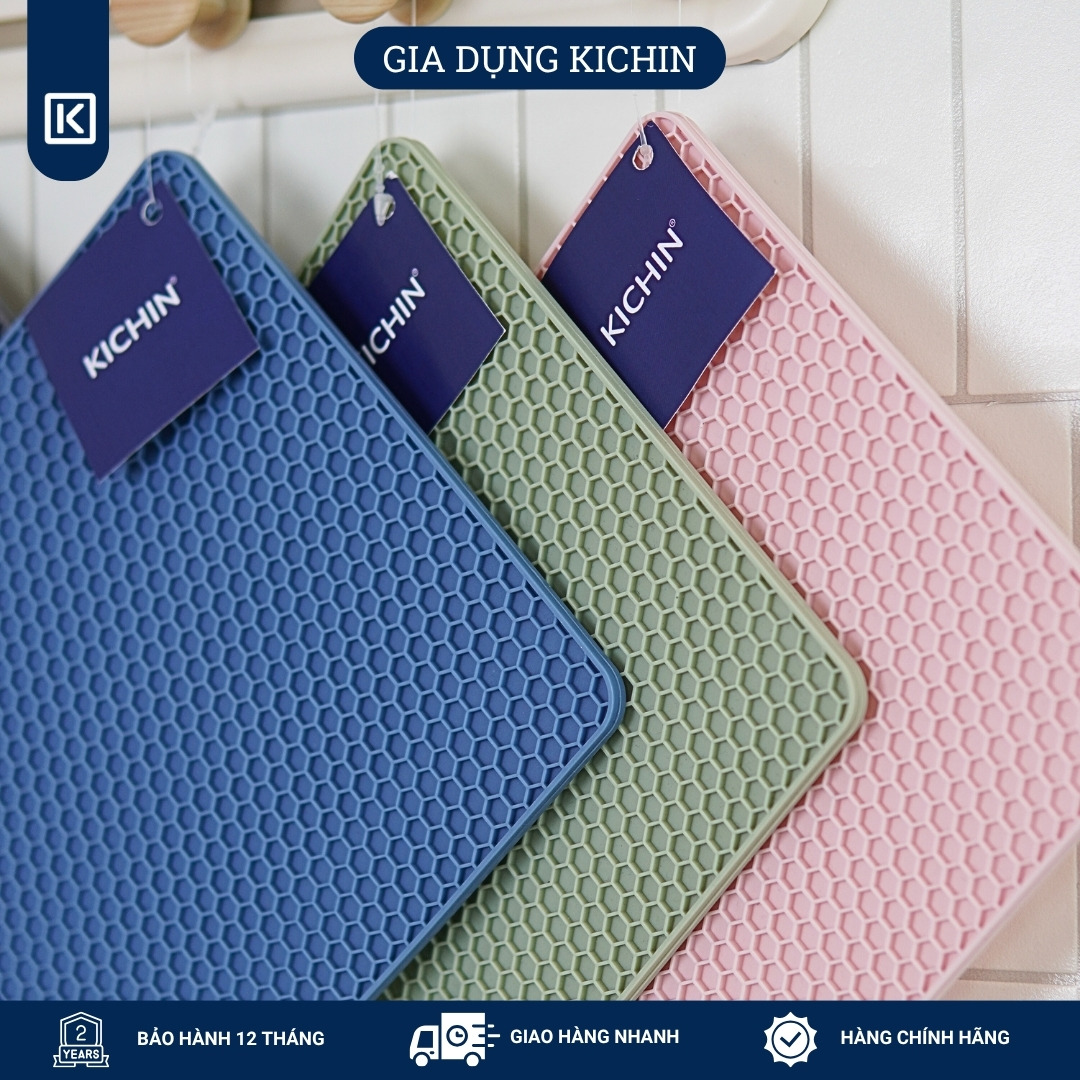 Miếng Lót Silicone chịu nhiệt cao cấp Thương Hiệu KICHIN - Bảo vệ, chống trầy bề mặt bếp, bàn, lót nồi