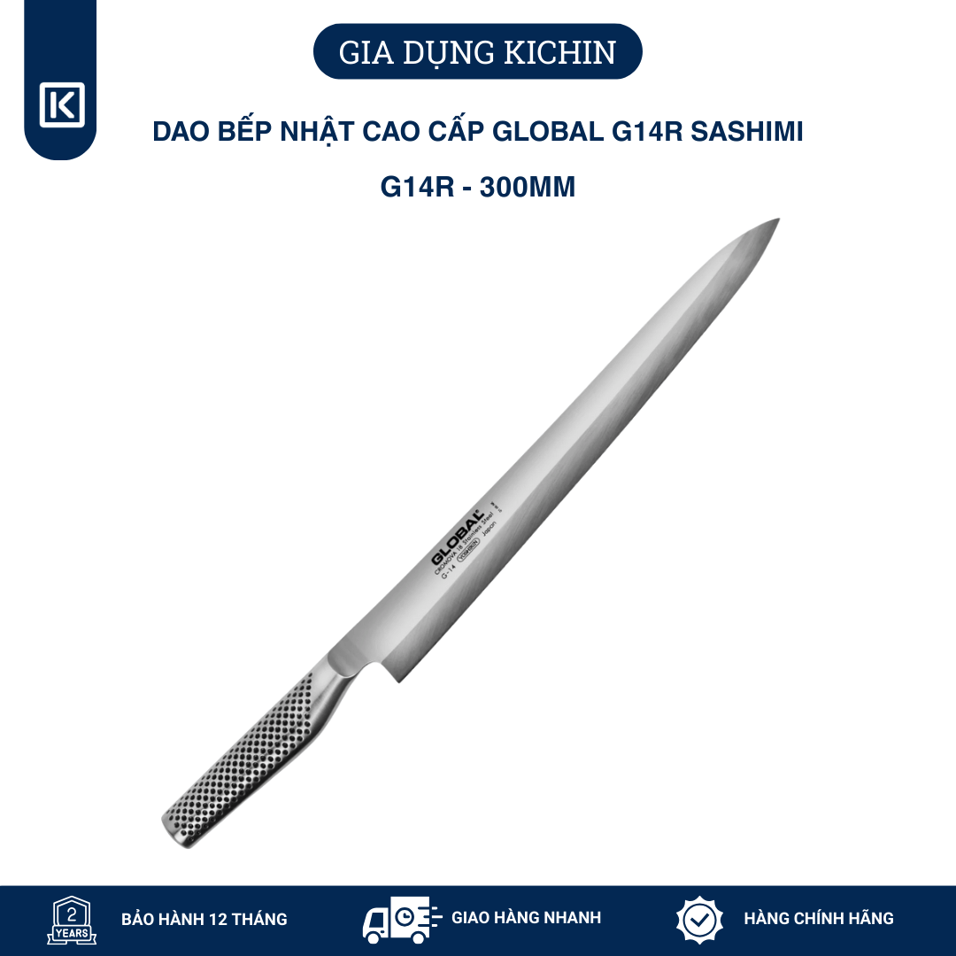 Dao bếp Nhật cao cấp Global G14R Sashimi - Dao Sashimi tay phải (300mm)