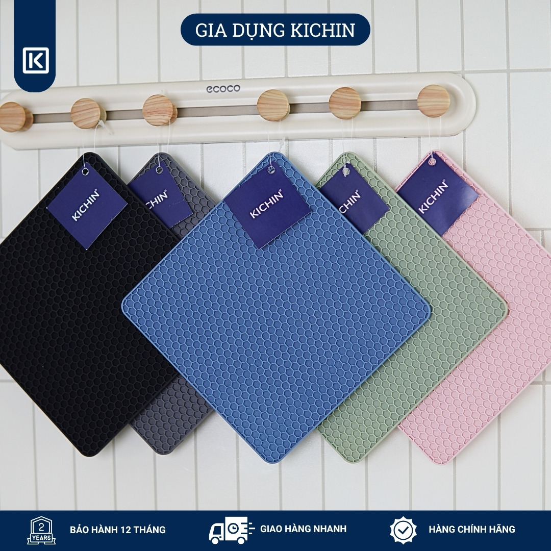 Miếng Lót Silicone chịu nhiệt cao cấp Thương Hiệu KICHIN - Bảo vệ, chống trầy bề mặt bếp, bàn, lót nồi