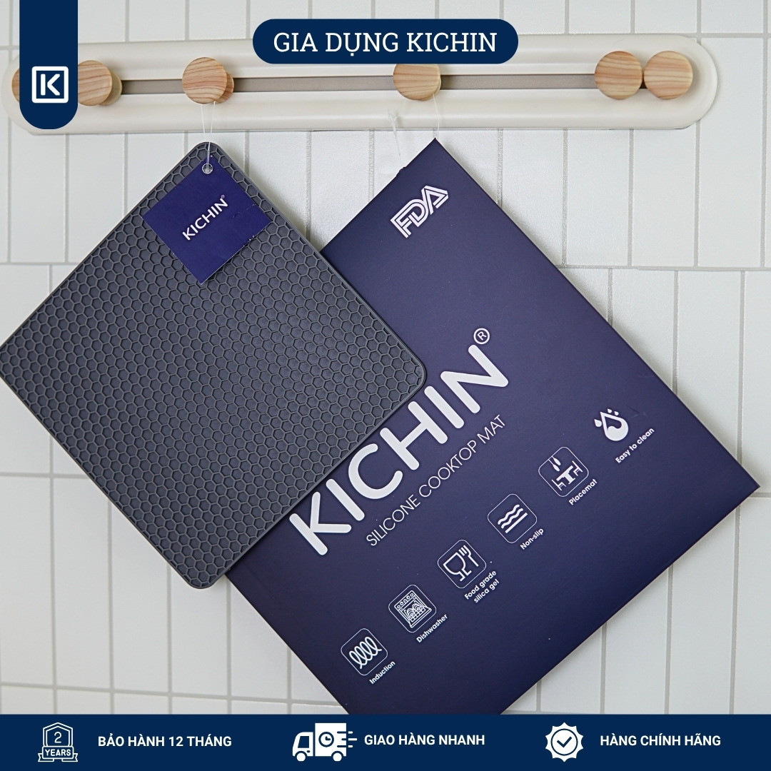 Miếng Lót Silicone chịu nhiệt cao cấp Thương Hiệu KICHIN - Bảo vệ, chống trầy bề mặt bếp, bàn, lót nồi