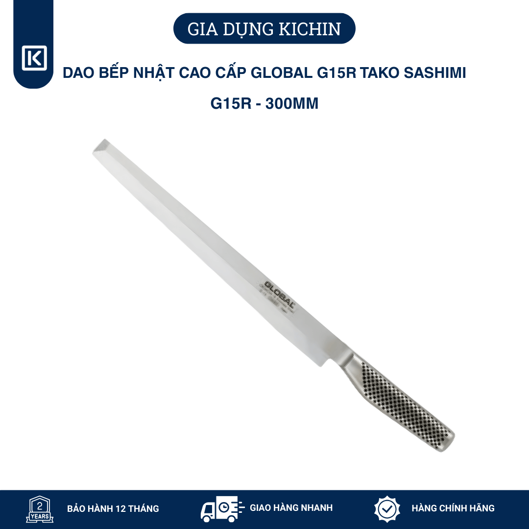 Dao bếp Nhật cao cấp Global G15R Tako Sashimi - Dao Sashimi tay phải (300mm)