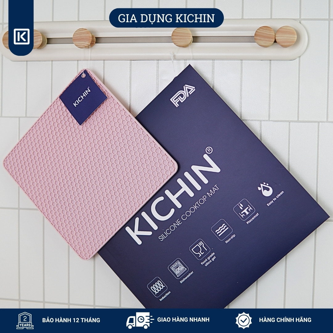 Miếng Lót Silicone chịu nhiệt cao cấp Thương Hiệu KICHIN - Bảo vệ, chống trầy bề mặt bếp, bàn, lót nồi
