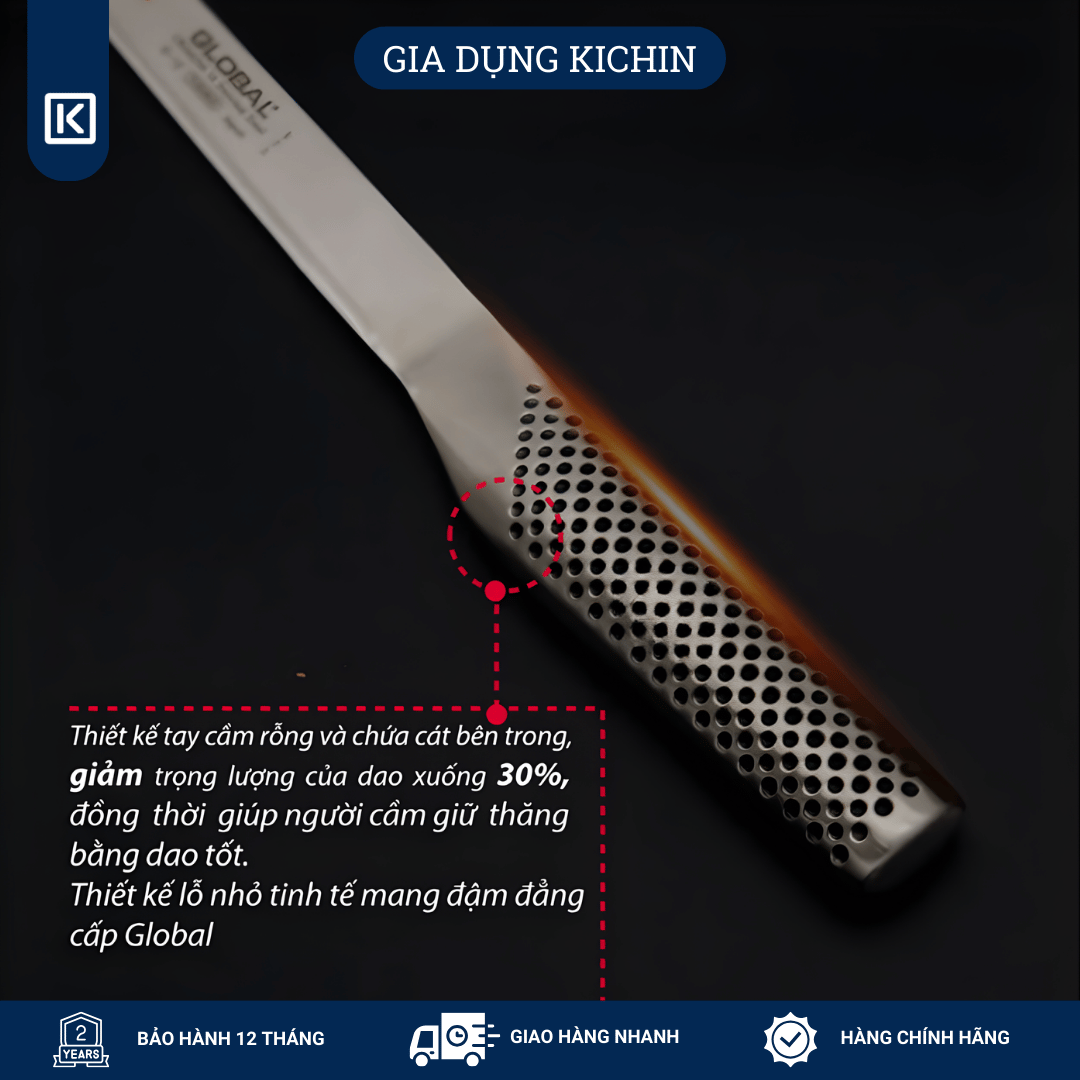 Dao bếp Nhật cao cấp Global G10 Salmon Knife - Dao phi lê cá hồi (310mm)