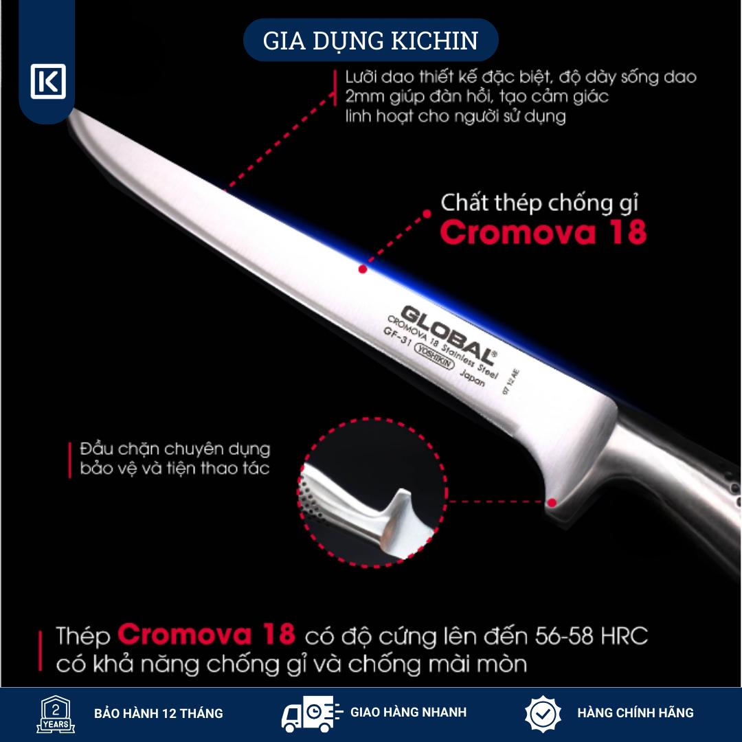 Dao bếp Nhật cao cấp Global GF31 Boning - Dao lọc thịt (160mm)