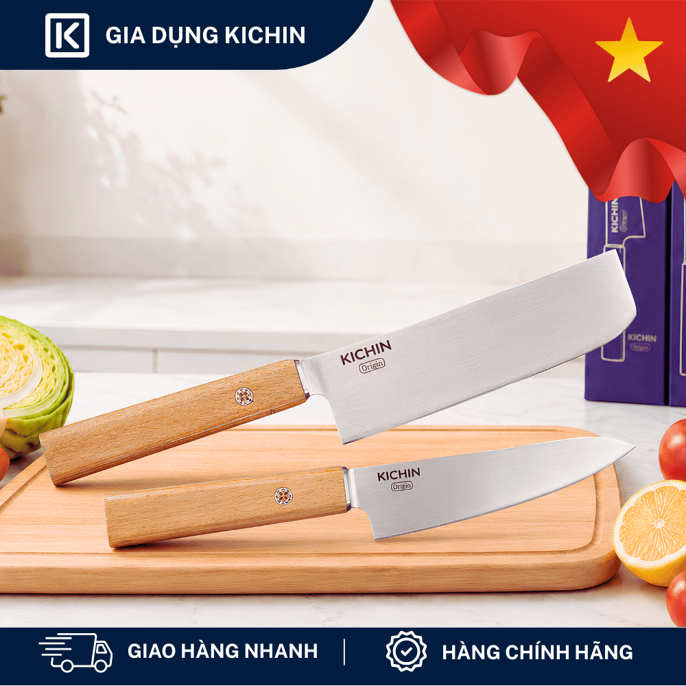 [COMBO ĐỘC LẬP] Bộ 2 dao Kichin Origin + Mài dao Kichin MK01