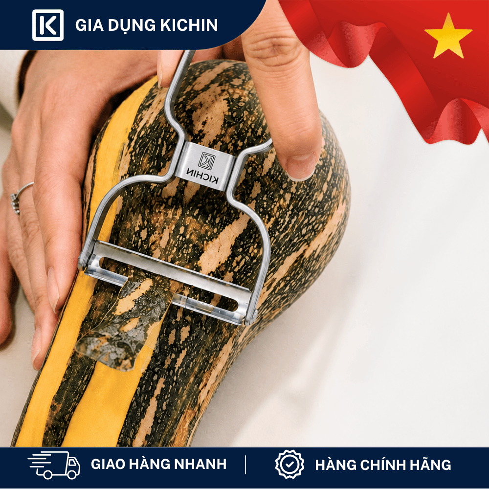 [COMBO HẠNH PHÚC] Bộ 2 dao KICHIN Origin + Kéo cắt đa năng KICHIN + 2 nạo vỏ và nạo sợi KICHIN + Mài dao KICHIN MK01