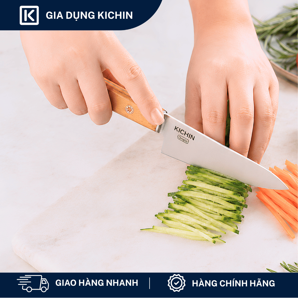 [COMBO HẠNH PHÚC] Bộ 2 dao KICHIN Origin + Kéo cắt đa năng KICHIN + Mài dao KICHIN MK01