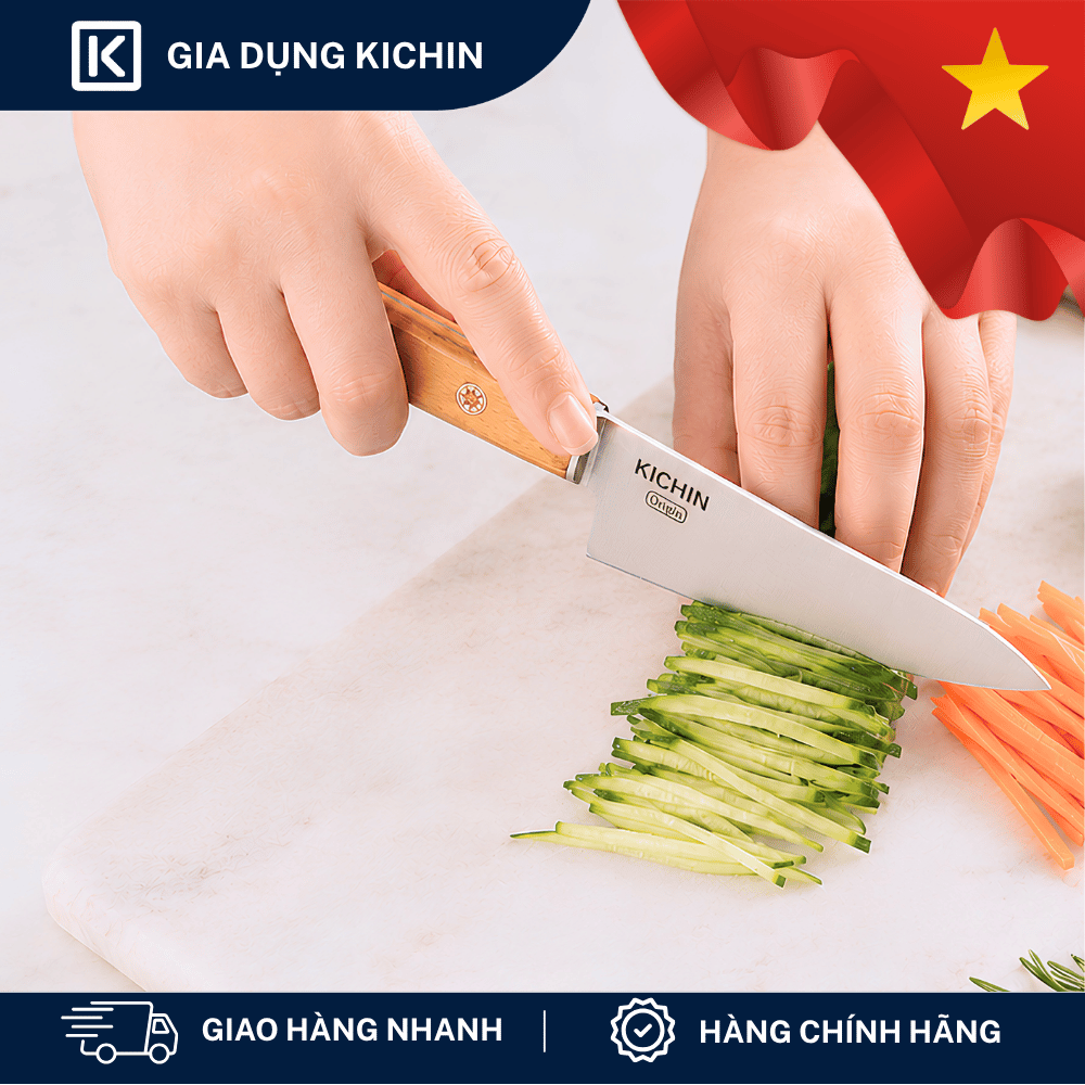 [COMBO TỰ DO] Bộ 2 dao KICHIN Origin + Kéo cắt đa năng KICHIN + Mài dao KICHIN MK01