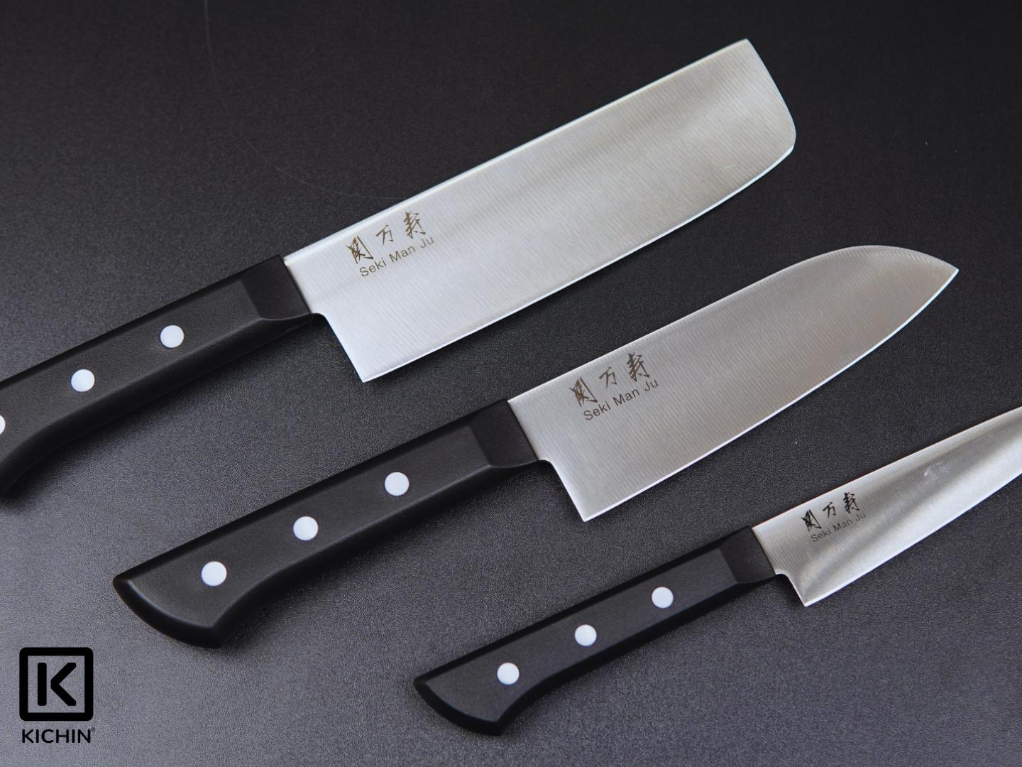 Combo 3 dao Nhật cao cấp KAI Ấn Seki ManJu + Mài dao KICHIN