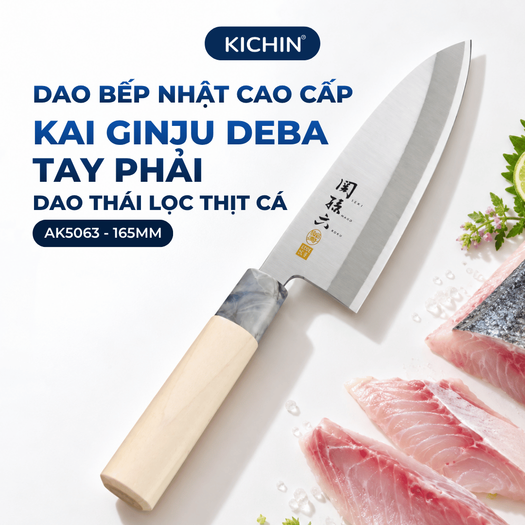 Dao bếp Nhật cao cấp KAI Ginju Deba - Dao thái lọc thịt cá AK5063 (165mm)