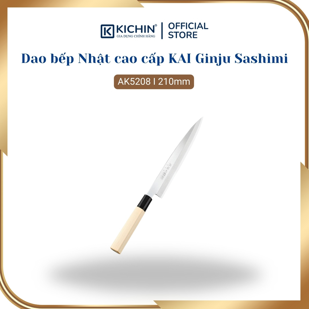 Dao bếp Nhật cao cấp KAI Ginju Sashimi - Dao thái Sashimi tay trái AK5208 (210mm)