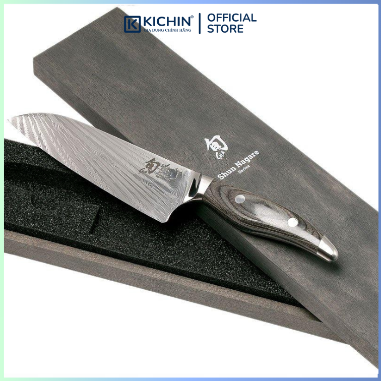 Dao bếp Nhật cao cấp KAI Shun Nagare Santoku - Dao thái 3 trong 1 NDC0702 (180mm)