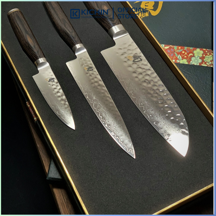 Bộ 3 dao bếp Nhật cao cấp KAI Shun Premier Santoku, Ultility và Paring - Bộ dao thái, đa năng, gọt hoa quả TDMS-310