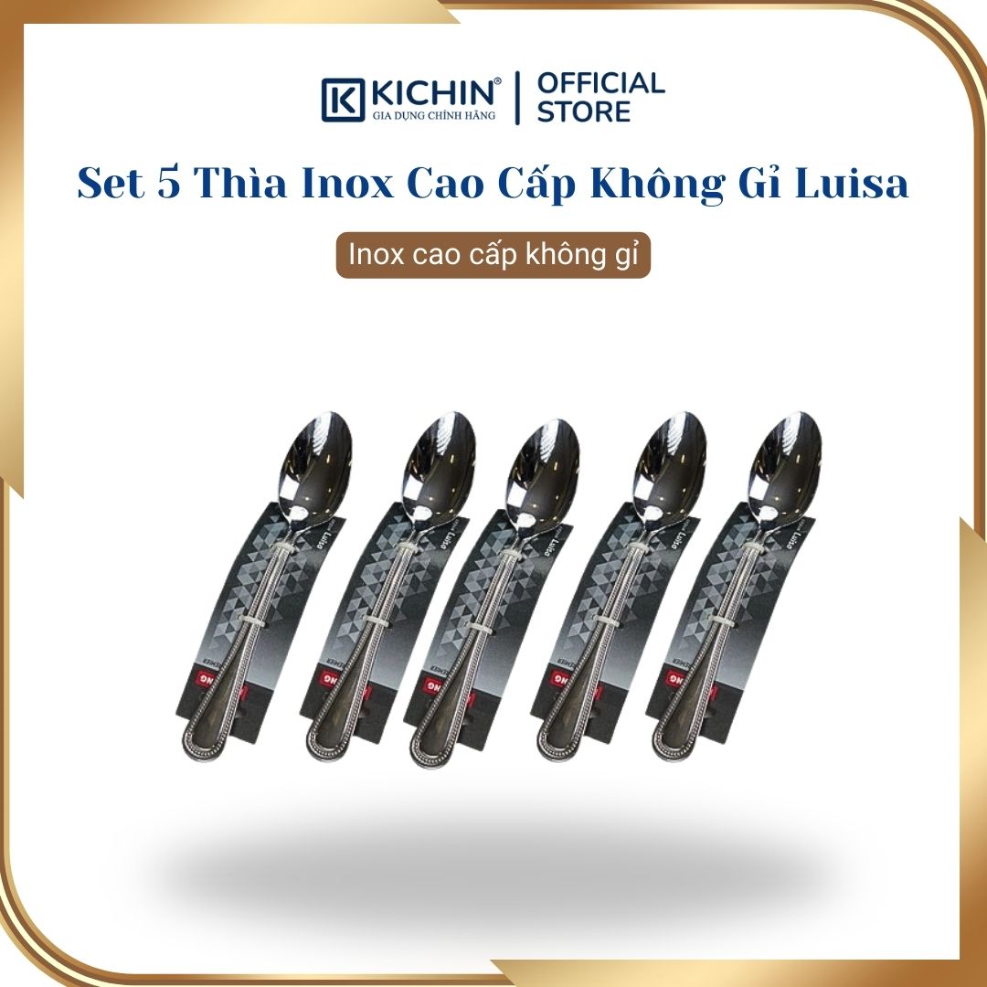 Set 5 Thìa Inox Cao Cấp Không Gỉ Thương Hiệu Luisa