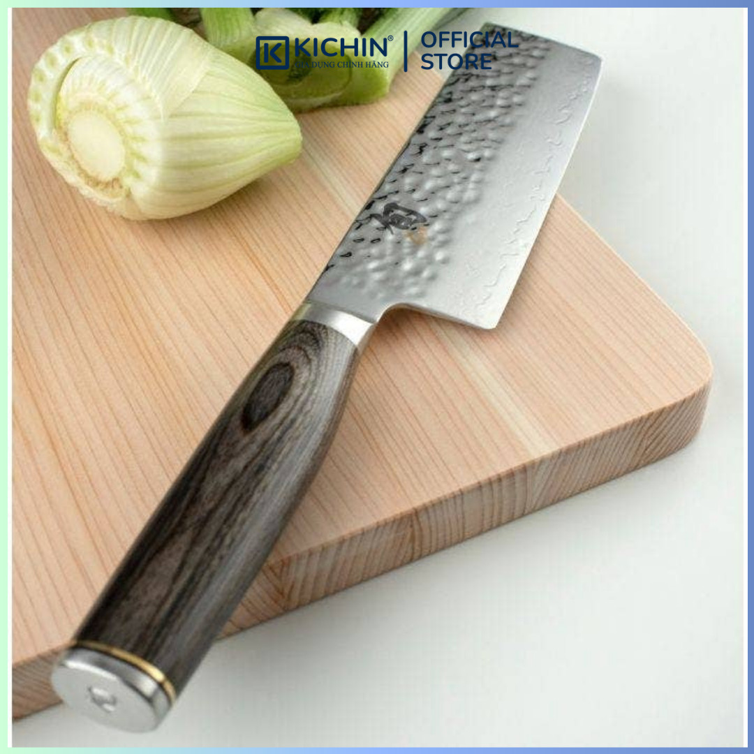 Dao bếp Nhật cao cấp Shun Premier Nakiri - Dao thái rau củ thép Damascuss 69 lớp TDM0742 (140mm)