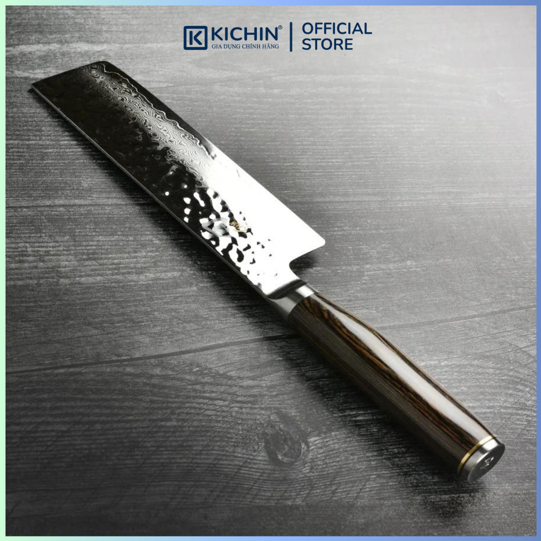 Dao bếp Nhật cao cấp Shun Premier Nakiri - Dao thái rau củ thép Damascuss 69 lớp TDM0742 (140mm)