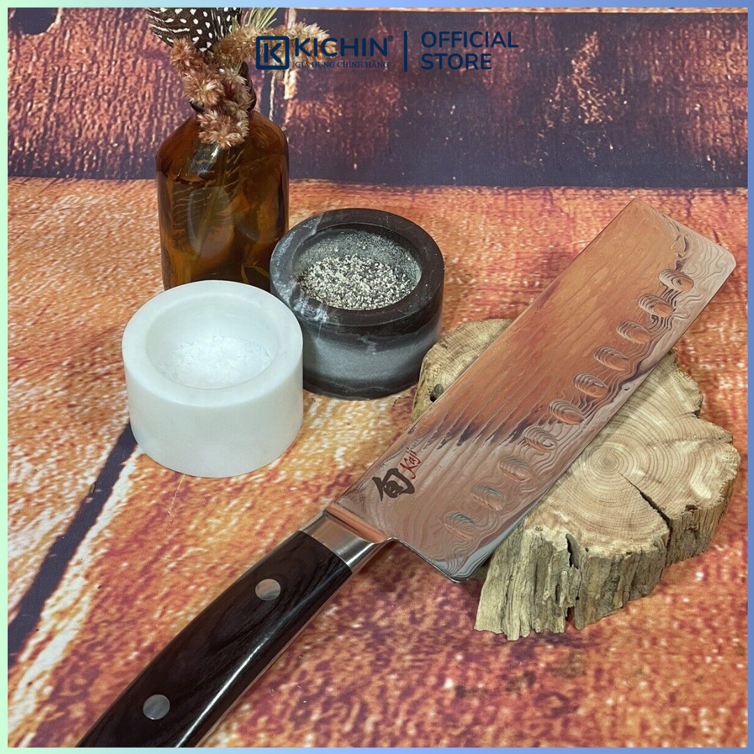 Dao thái rau củ cao cấp KAI Nhật Bản - Shun Kaji Nakiri thép SG-2 Damascus 33 lớp KDM0030 (165mm)