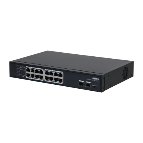 Switch PoE DAHUA DH-PFS3218-16GT-135 (16 PoE Gigabit, 2 uplink Gigabit hoặc 2 SFP, 135W)
