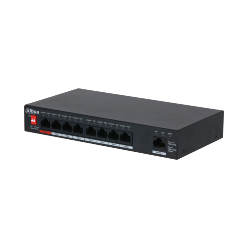 Switch PoE DAHUA DH-PFS3009-8ET1GT-96 (8 PoE, 1 uplink Gigabit, 96W)